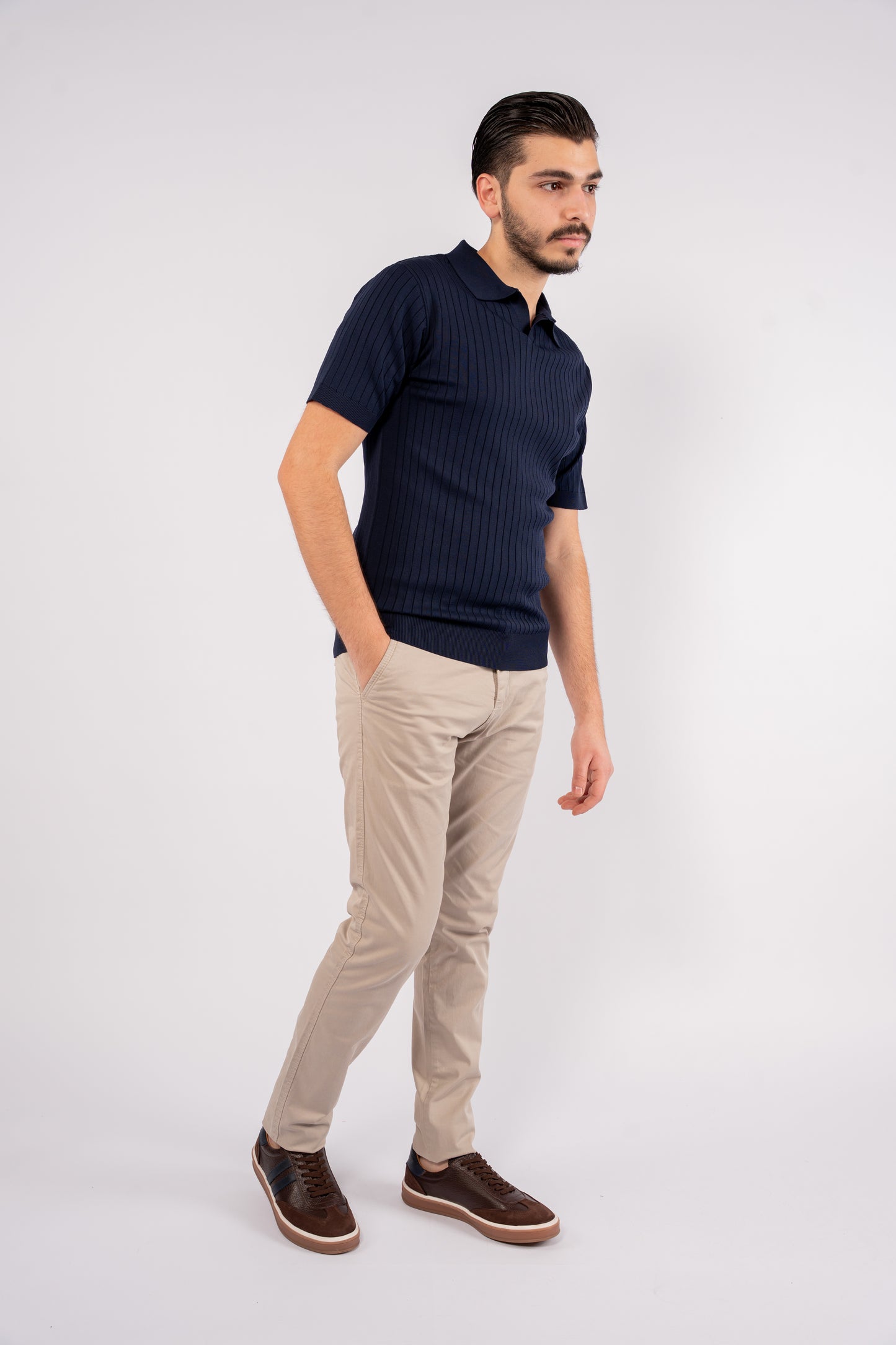 INDEGO VNECK LINED POLO
