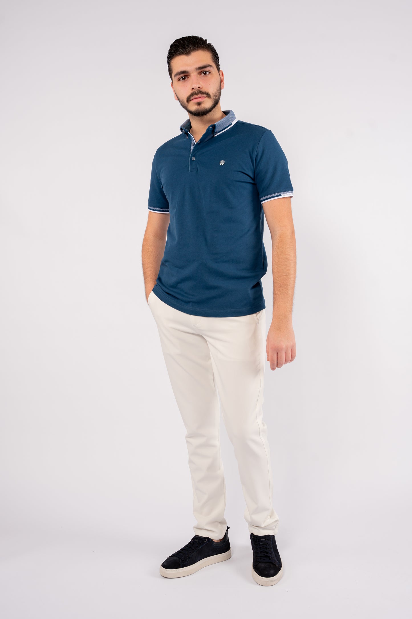 INDEGO BUTTON COLLAR POLO