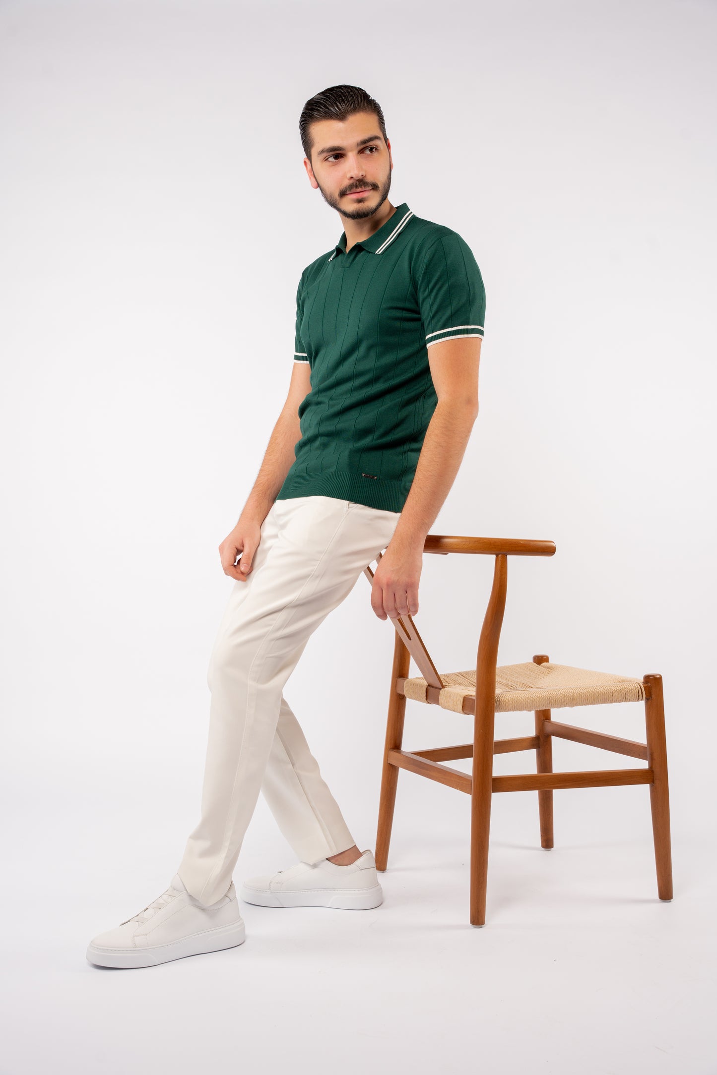 VNECK GREEN POLO