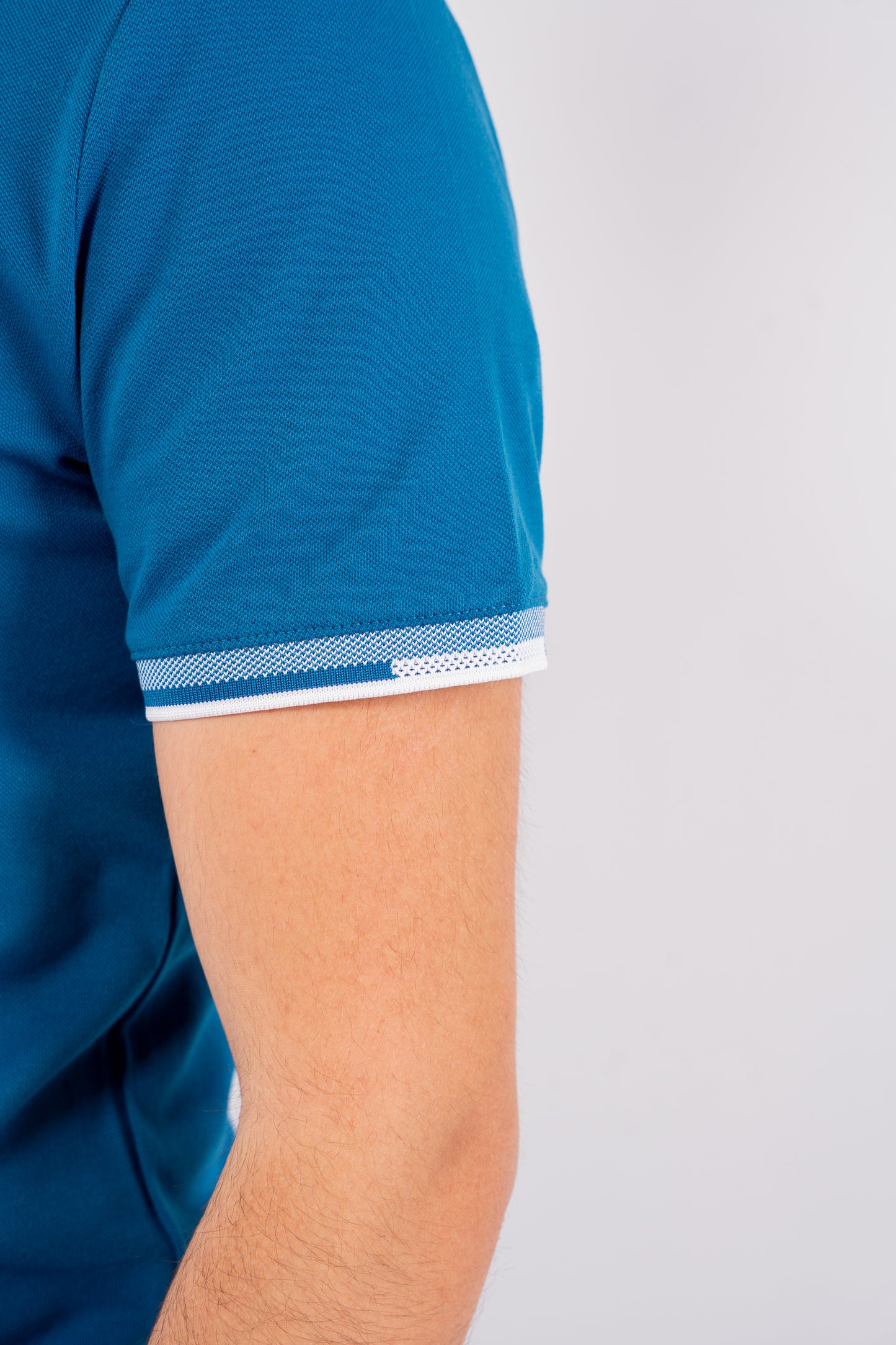 BLUE GITAN BUTTON COLLAR POLO