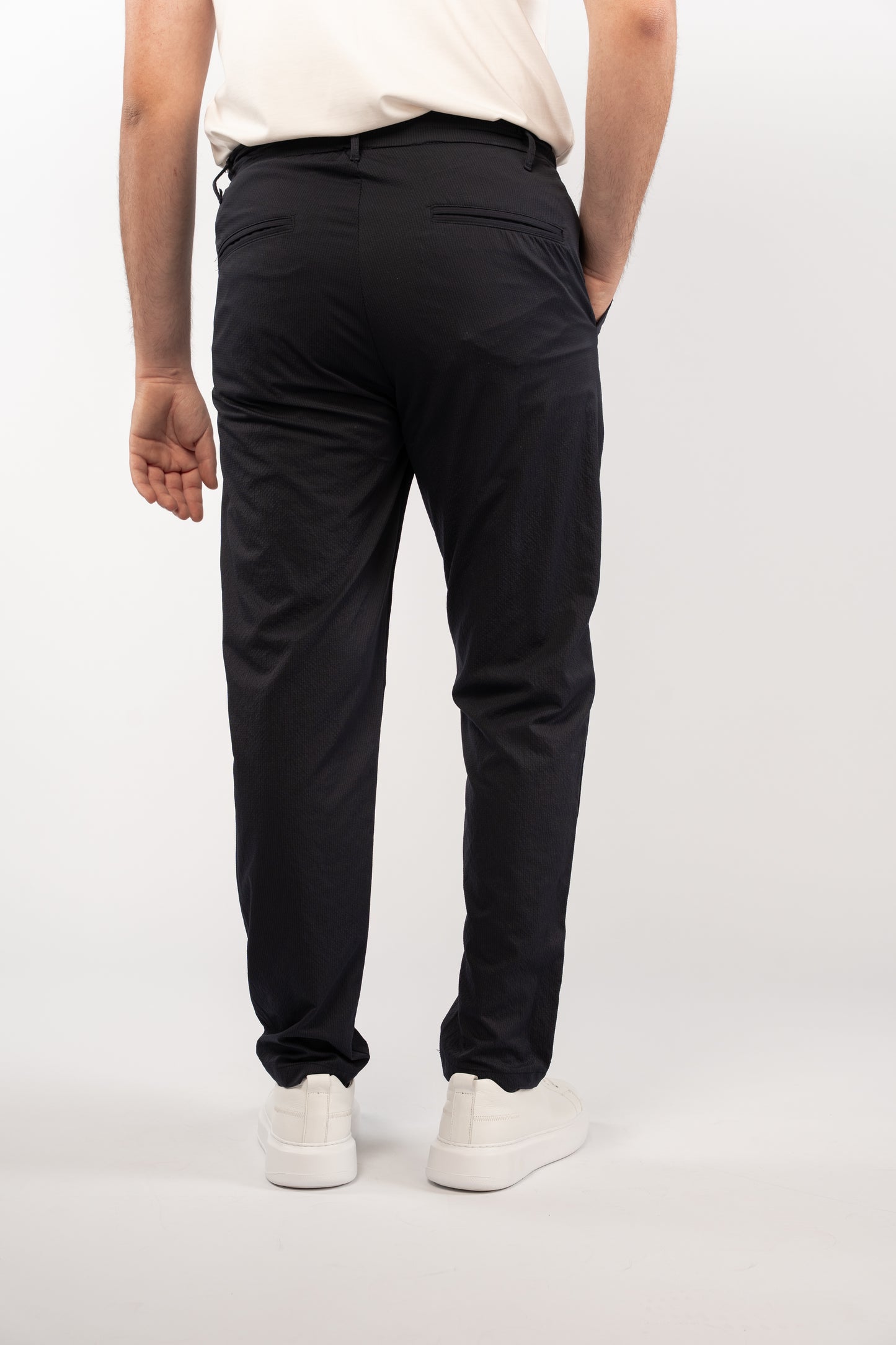 NAVY CASUAL TROUSERS