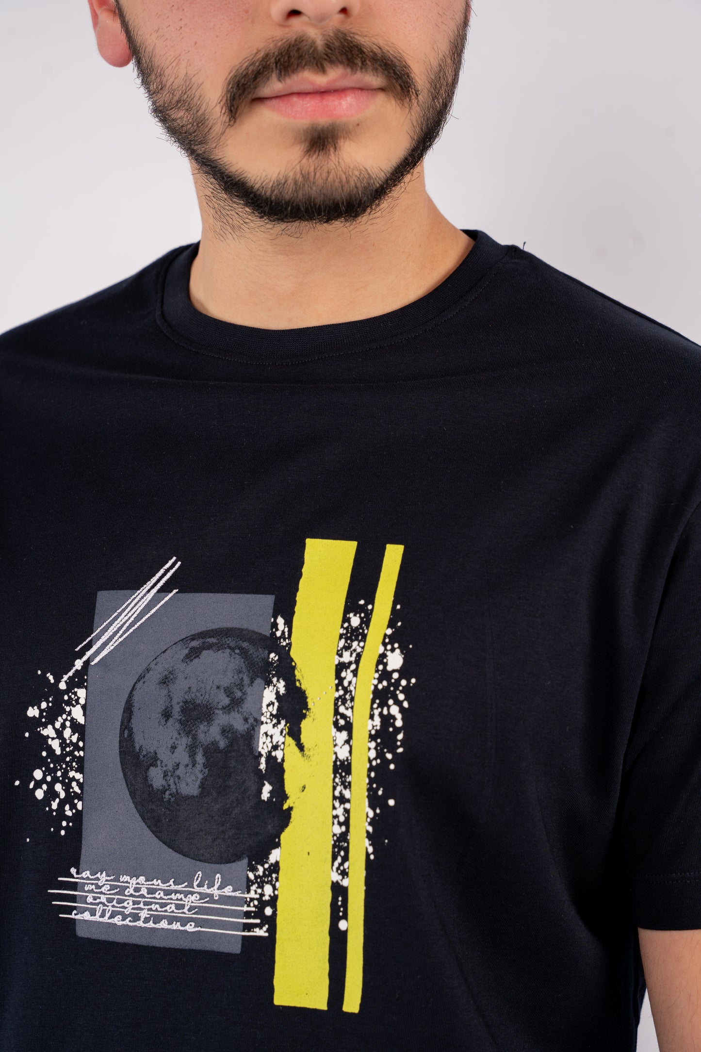 NAVY MOON ABSTRACT TSHIRT
