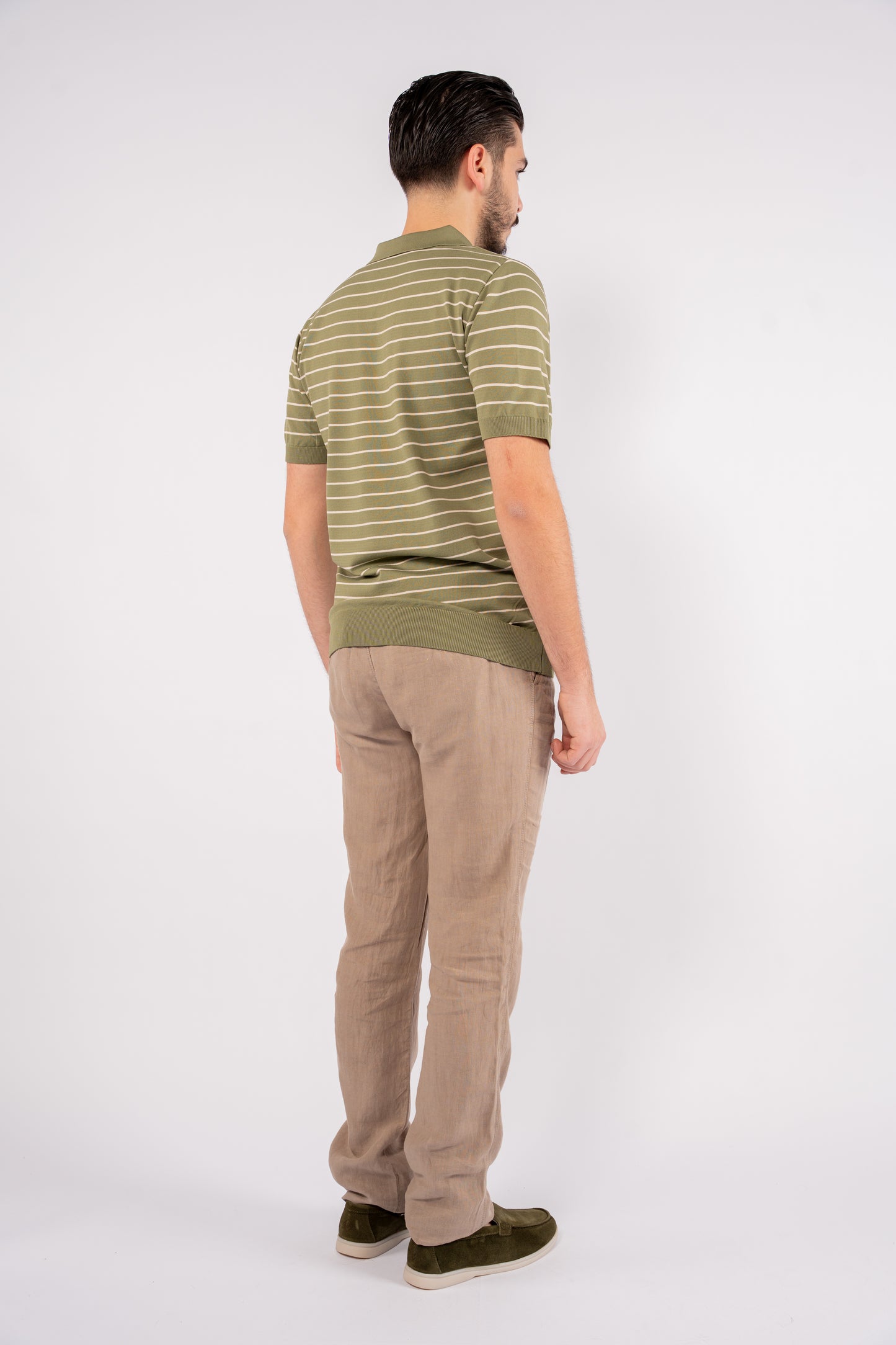 GREEN ZIPPER LINED POLO