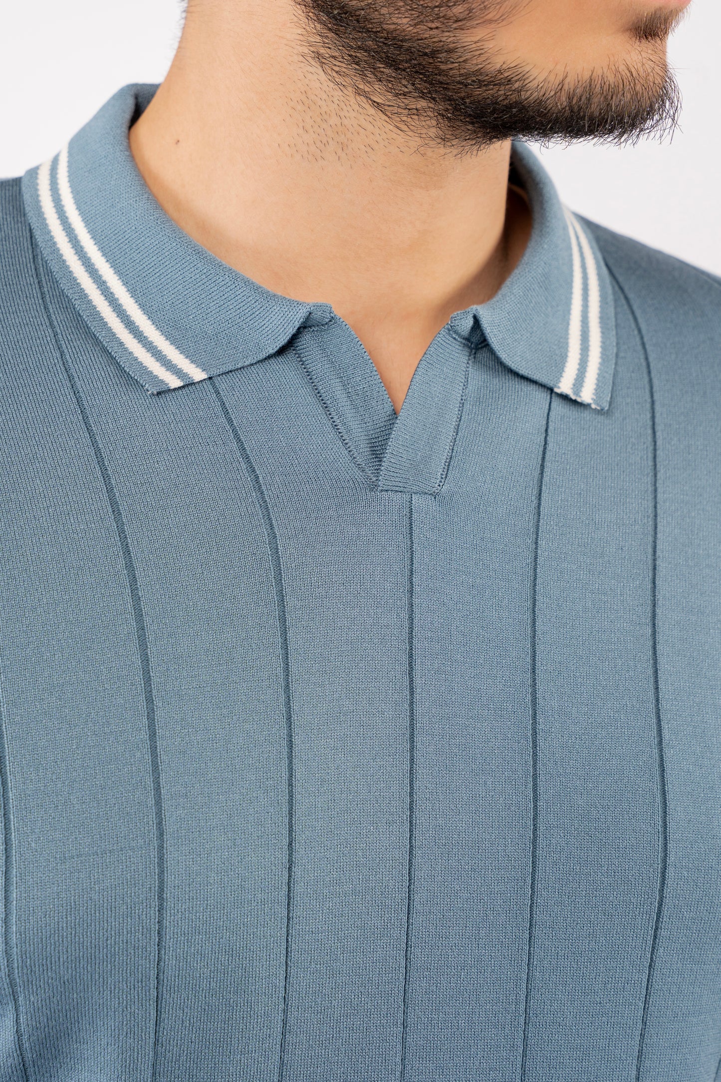 VNECK BLUE POLO