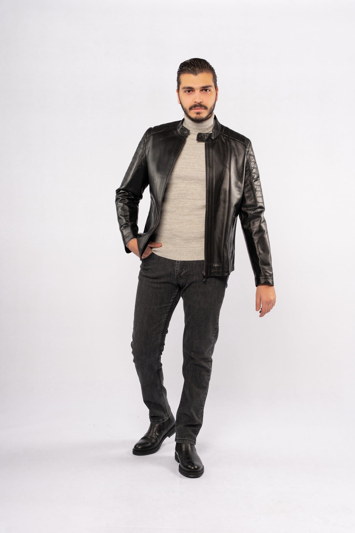 BLACK GENUINE LEATHER JACKET