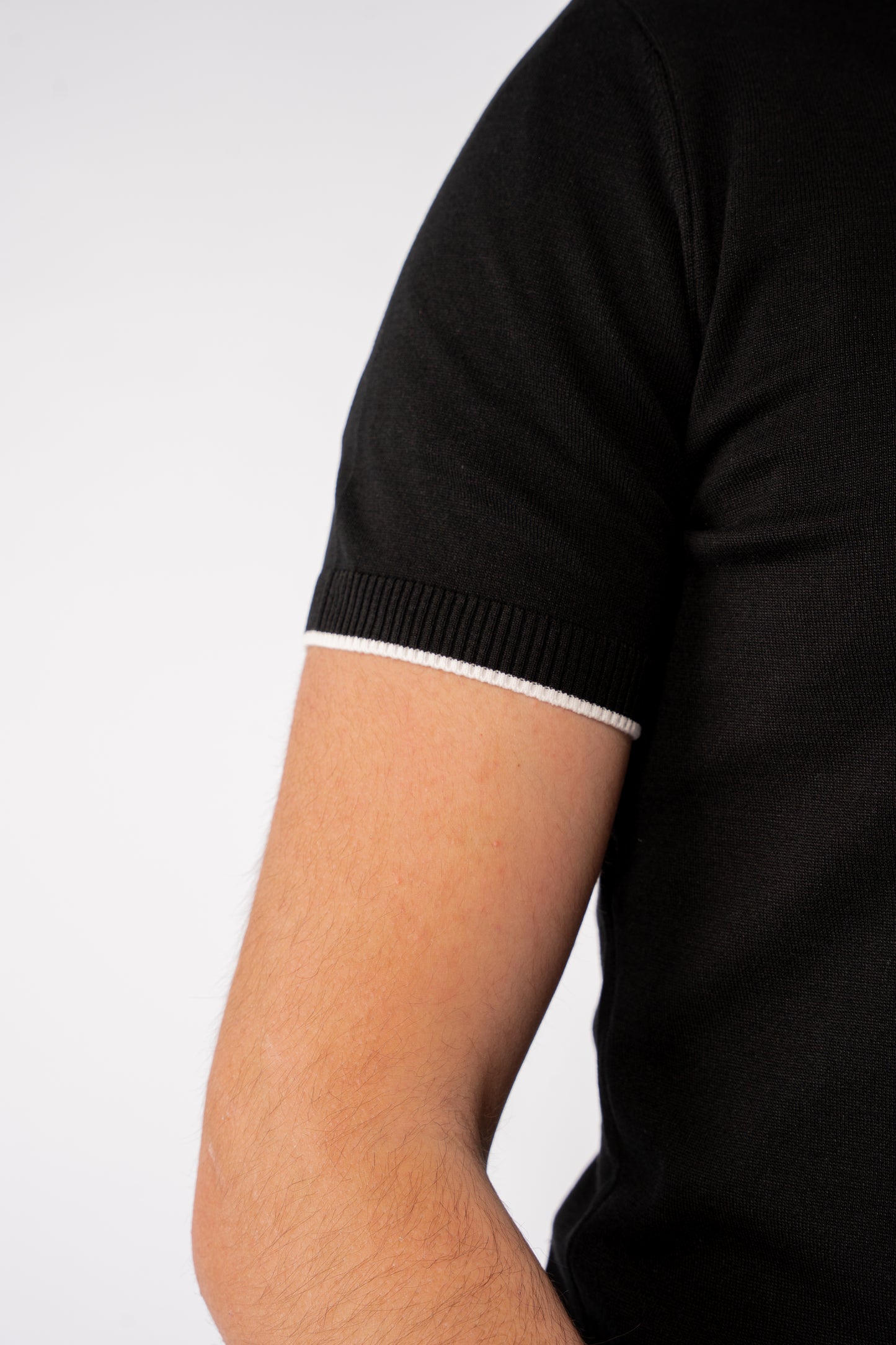 BLACK WHITE LINE POLO