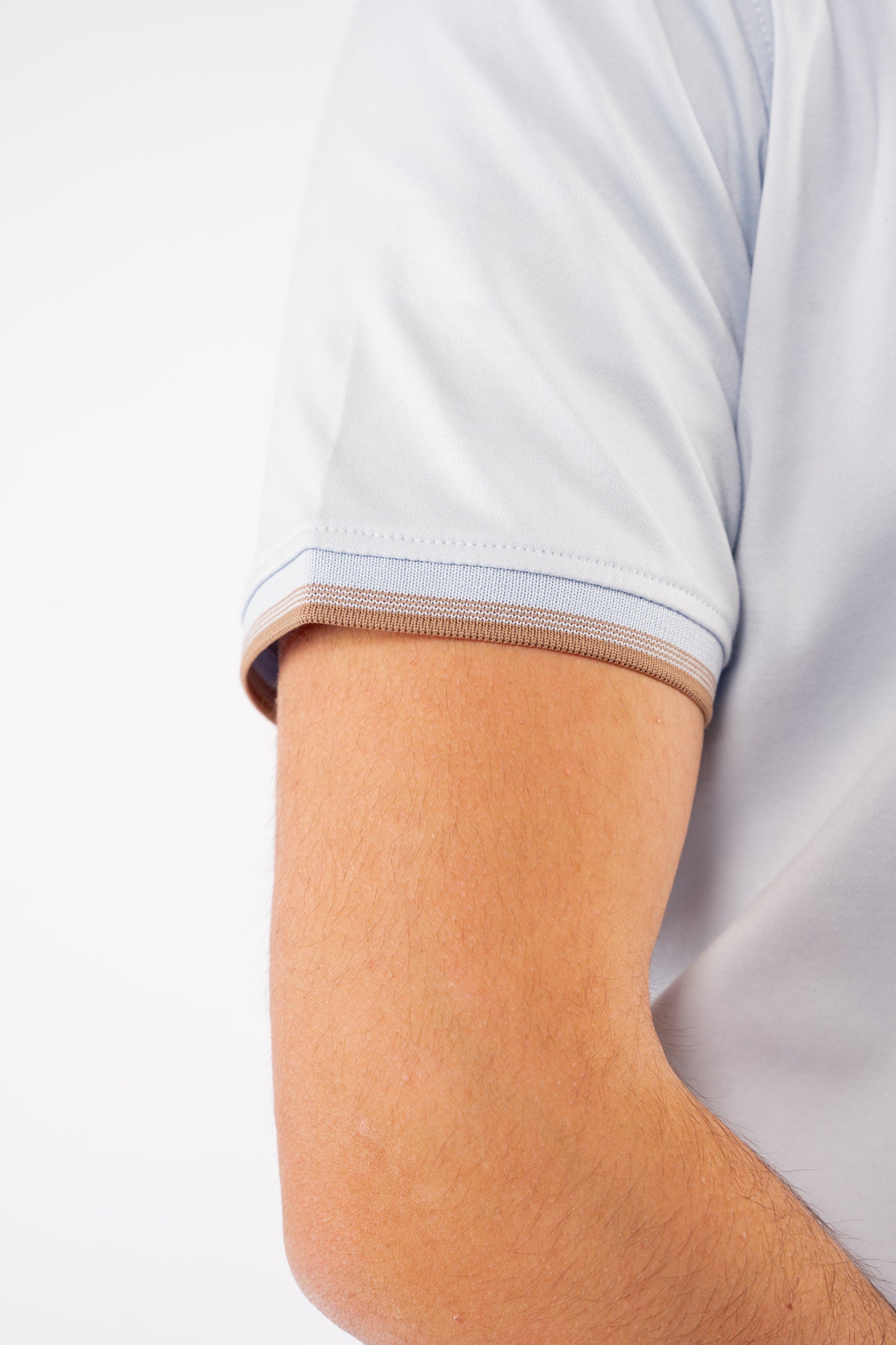 BLUE MIXED VNECK POLO