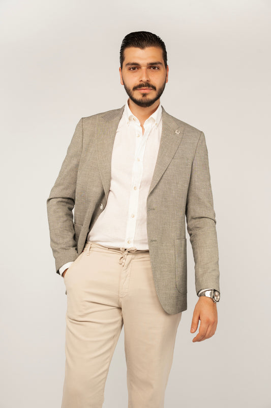 OLIVE SEMI LINEN BLAZER