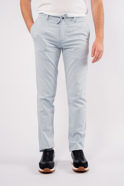 BLUE SEMI LINEN TROUSERS