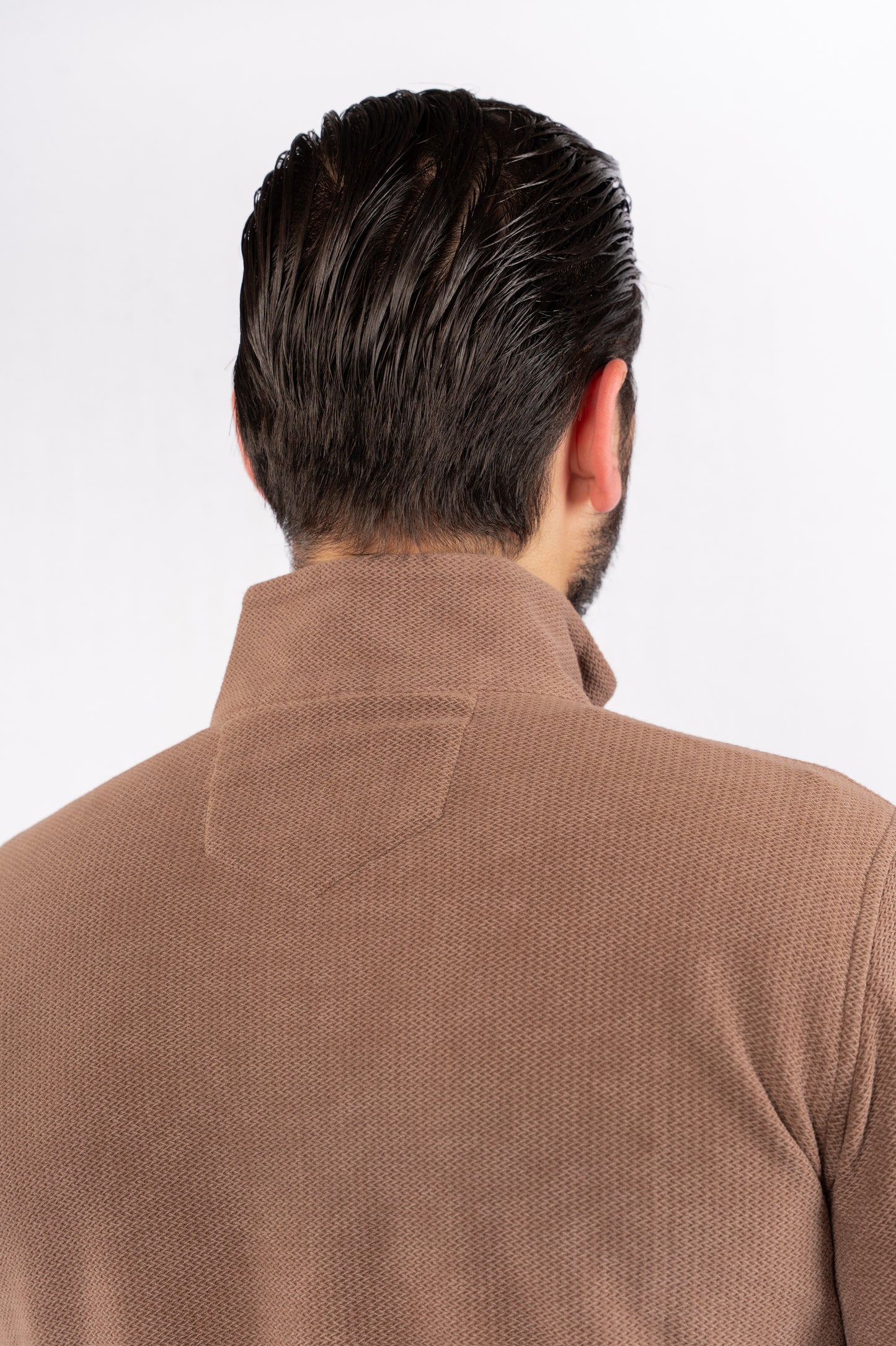 MOCHA HIGHNECK ZIPPER SWEATER