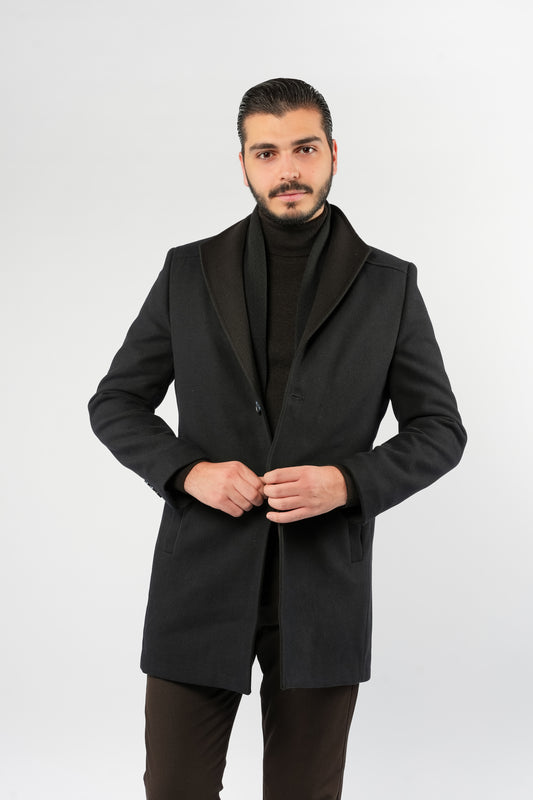 NAVY SOPHISTICATED WOOL COAT