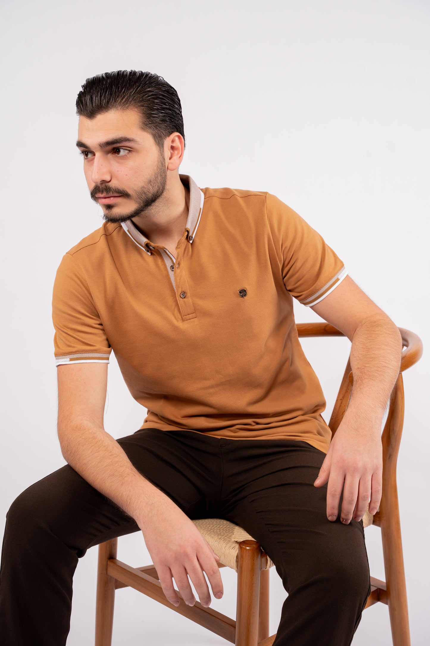 MUSTARD BUTTON COLLAR POLO