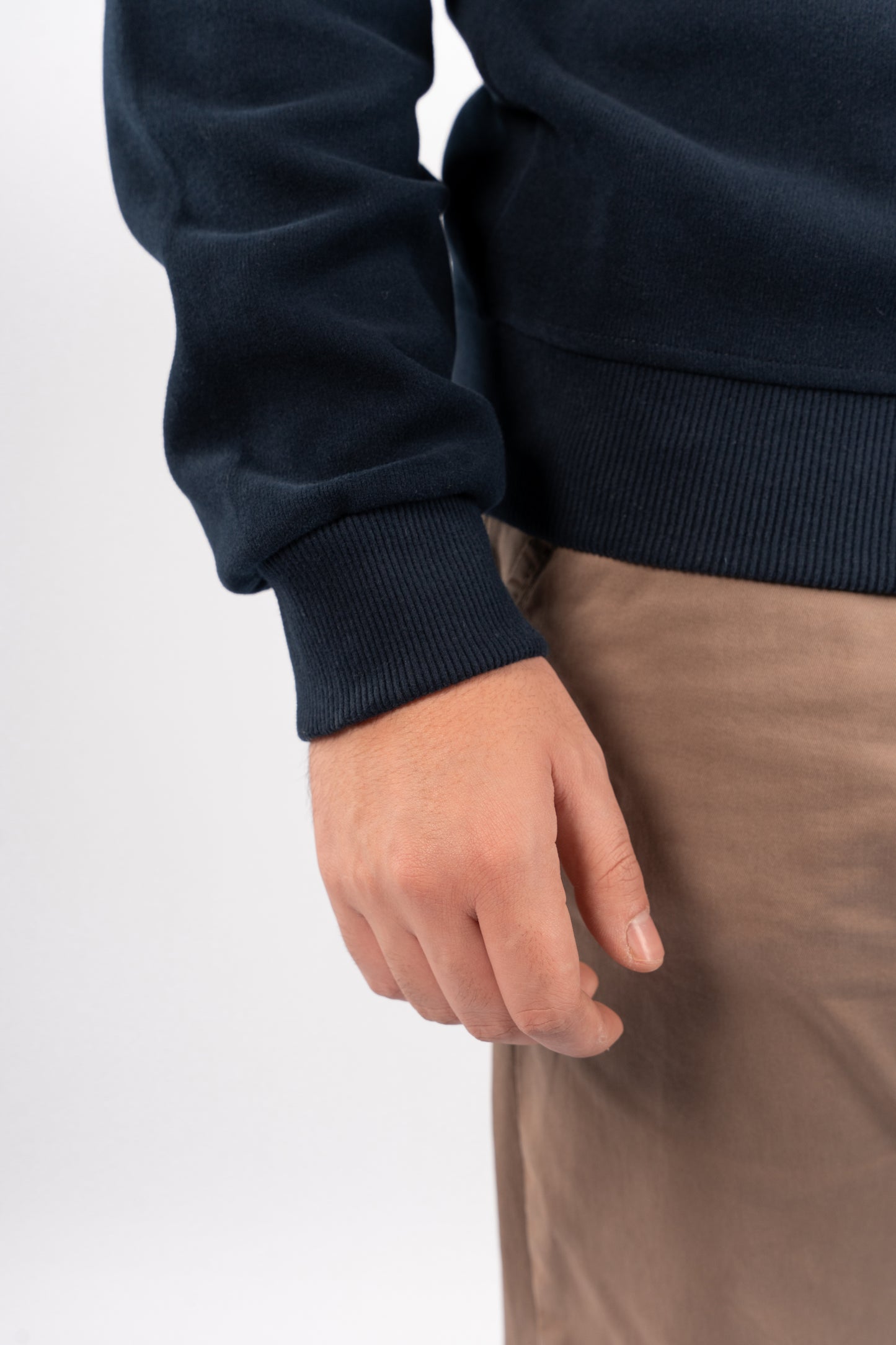 NAVY BUTTON POLO SWEATER