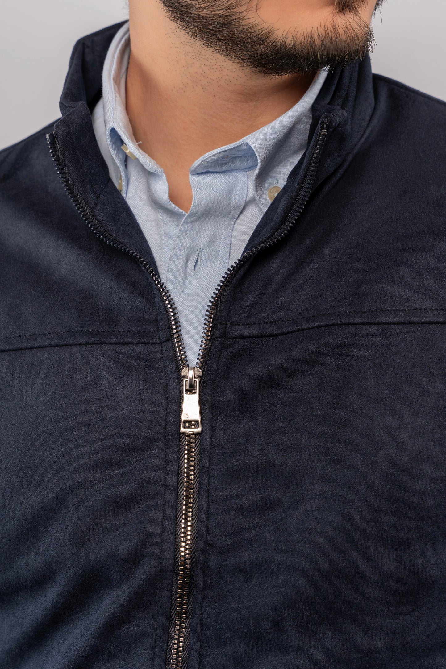 NAVY SUEDE TIMELESS JACKET