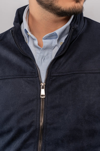 NAVY SUEDE TIMELESS JACKET