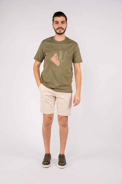 OLIVE ABSTRACT TSHIRT