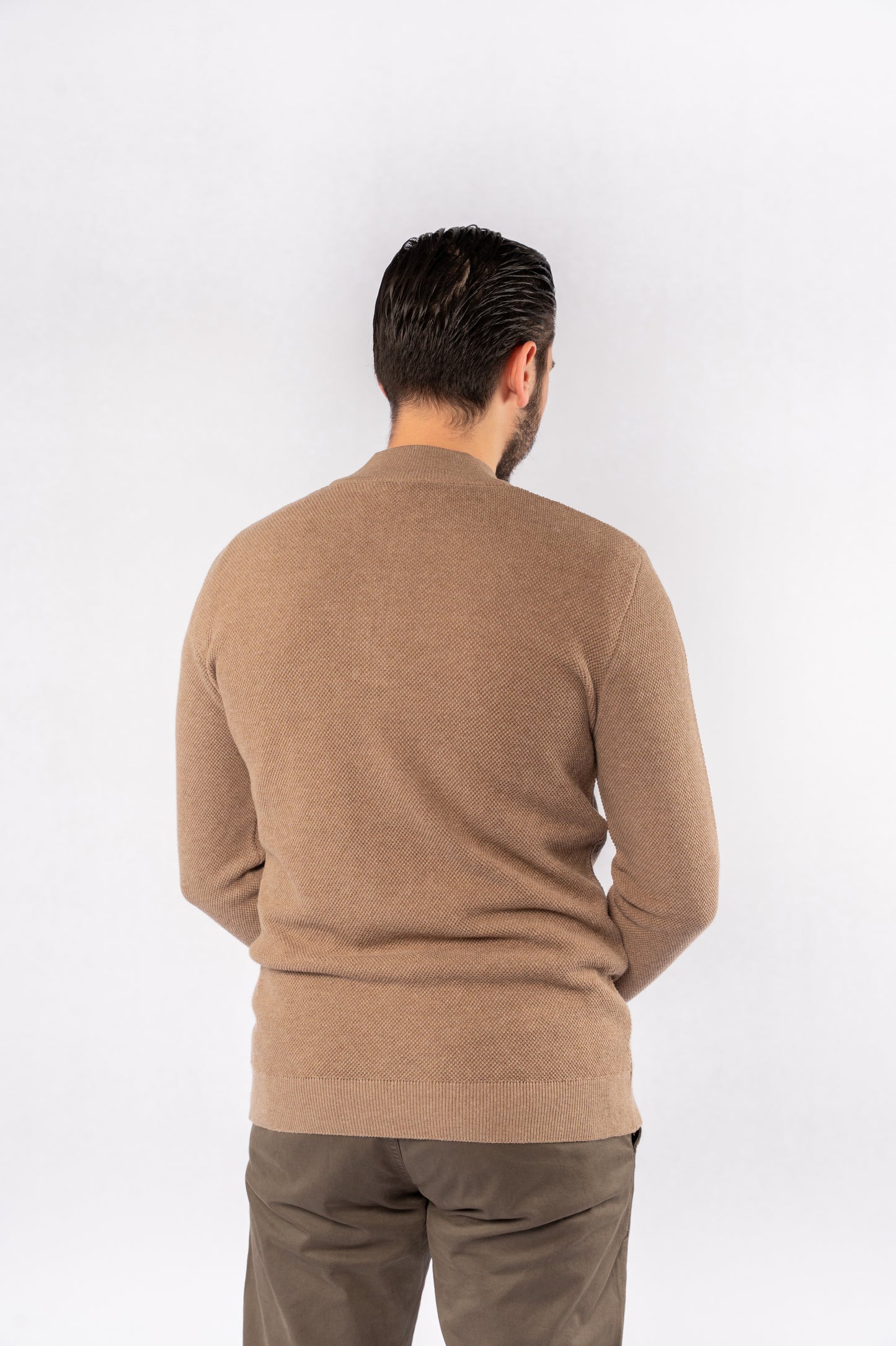 DARK BEIGE HIGHNECK ZIPPER