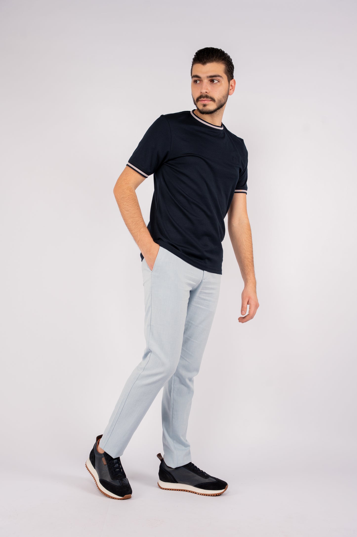 NAVY CASUAL MERCERIZED TSHIRT