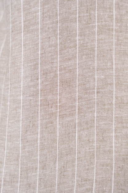 OLIVE WHITE LINED LINEN SHIRT