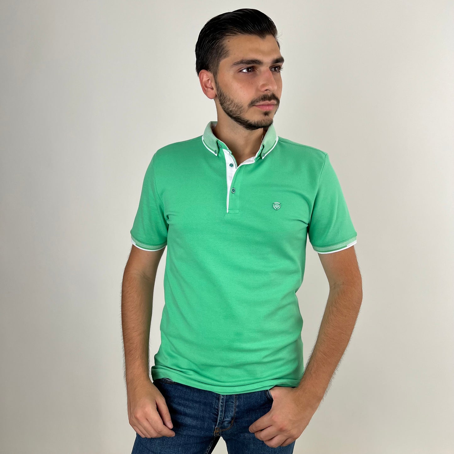 GREEN POLO BUTTON MARCO