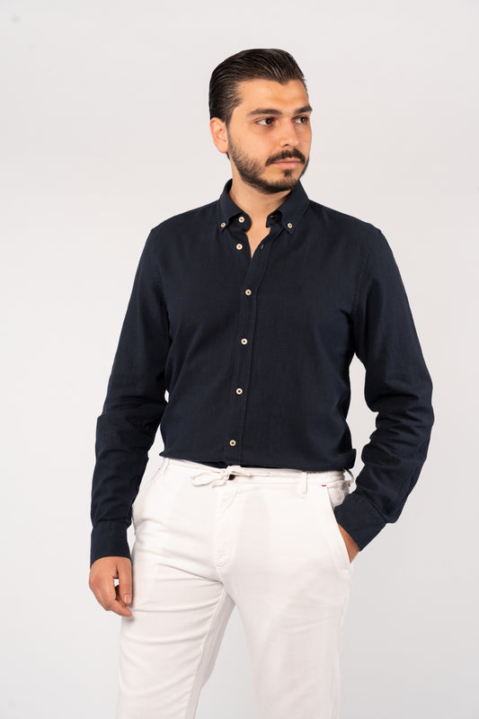 NAVY LINEN SHIRT