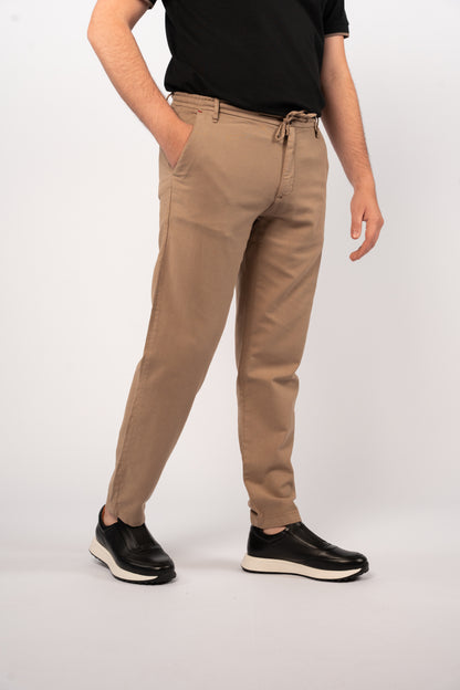 DARK BEIGE RELAXED TROUSERS