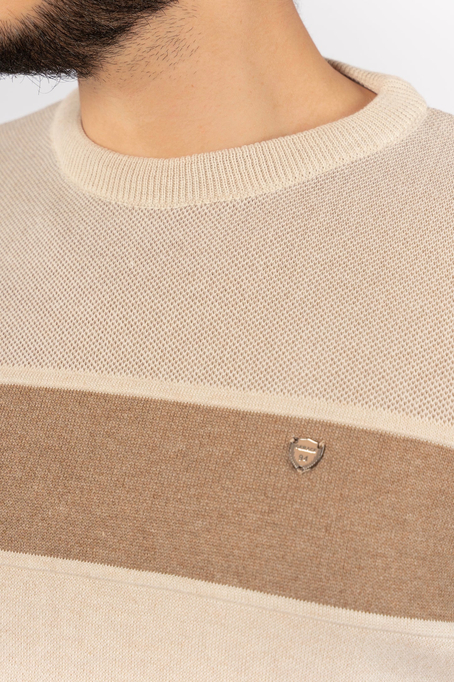 BEIGE CASUAL KNITTED SWEATER