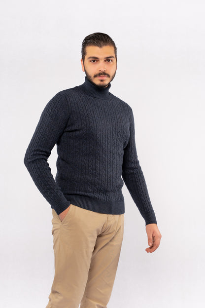 INDEGO PATTERNED TURTLENECK