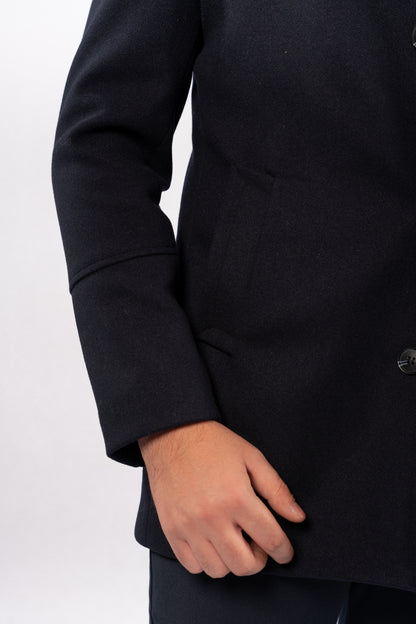 NAVY ELEGANCE WOOL COAT