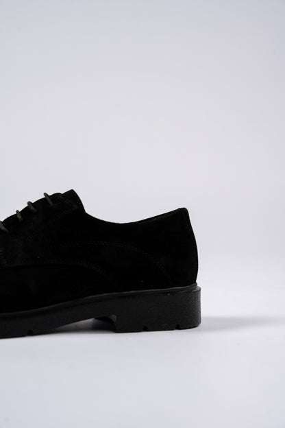 BLACK DERBY SUEDE SHOE