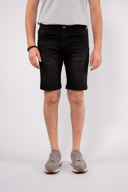 BLACK DENIM SHORT
