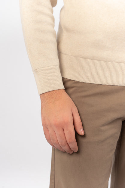 BEIGE CASUAL KNITTED SWEATER