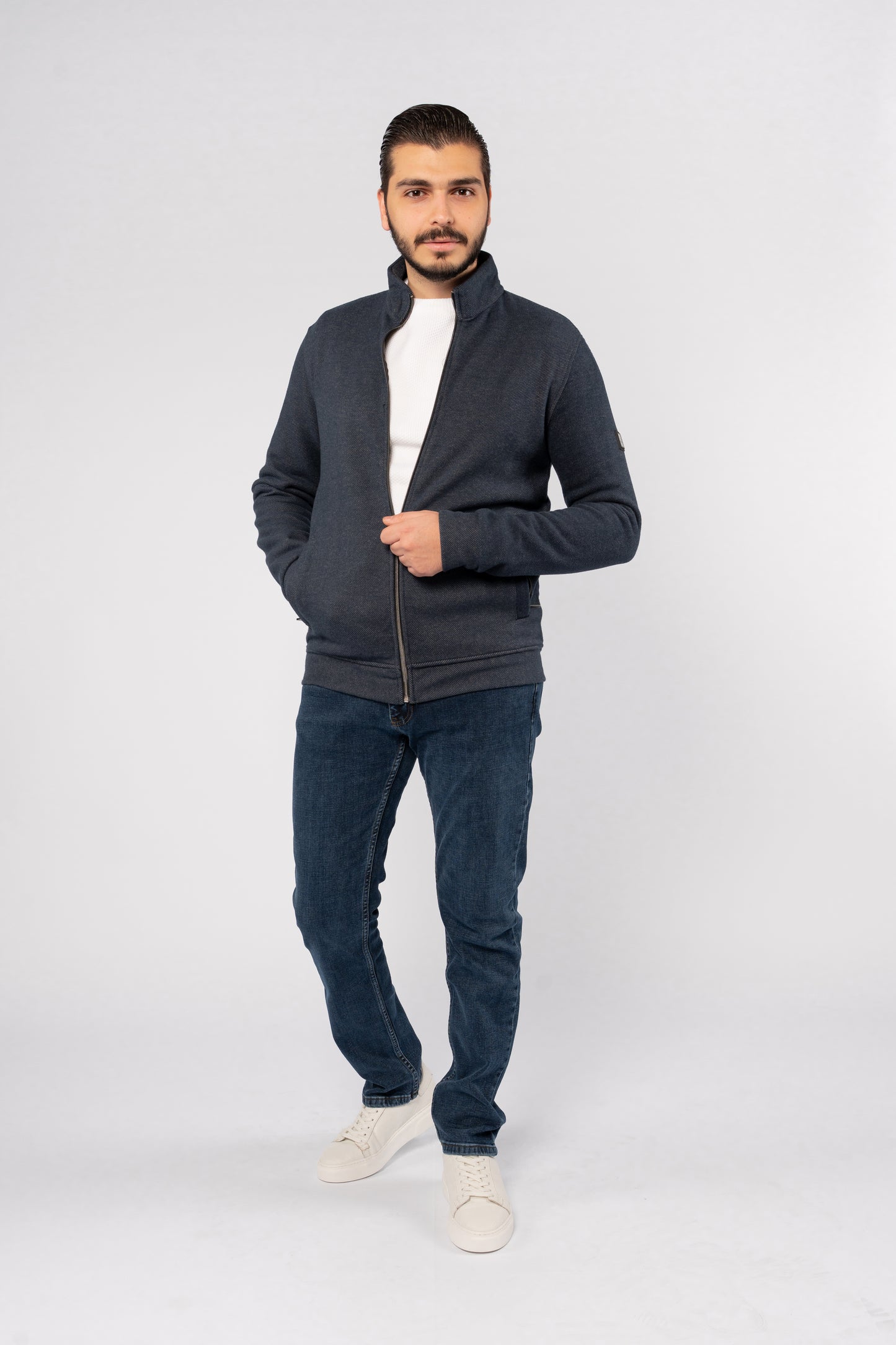NAVY SELANIK ZIPPER JACKET