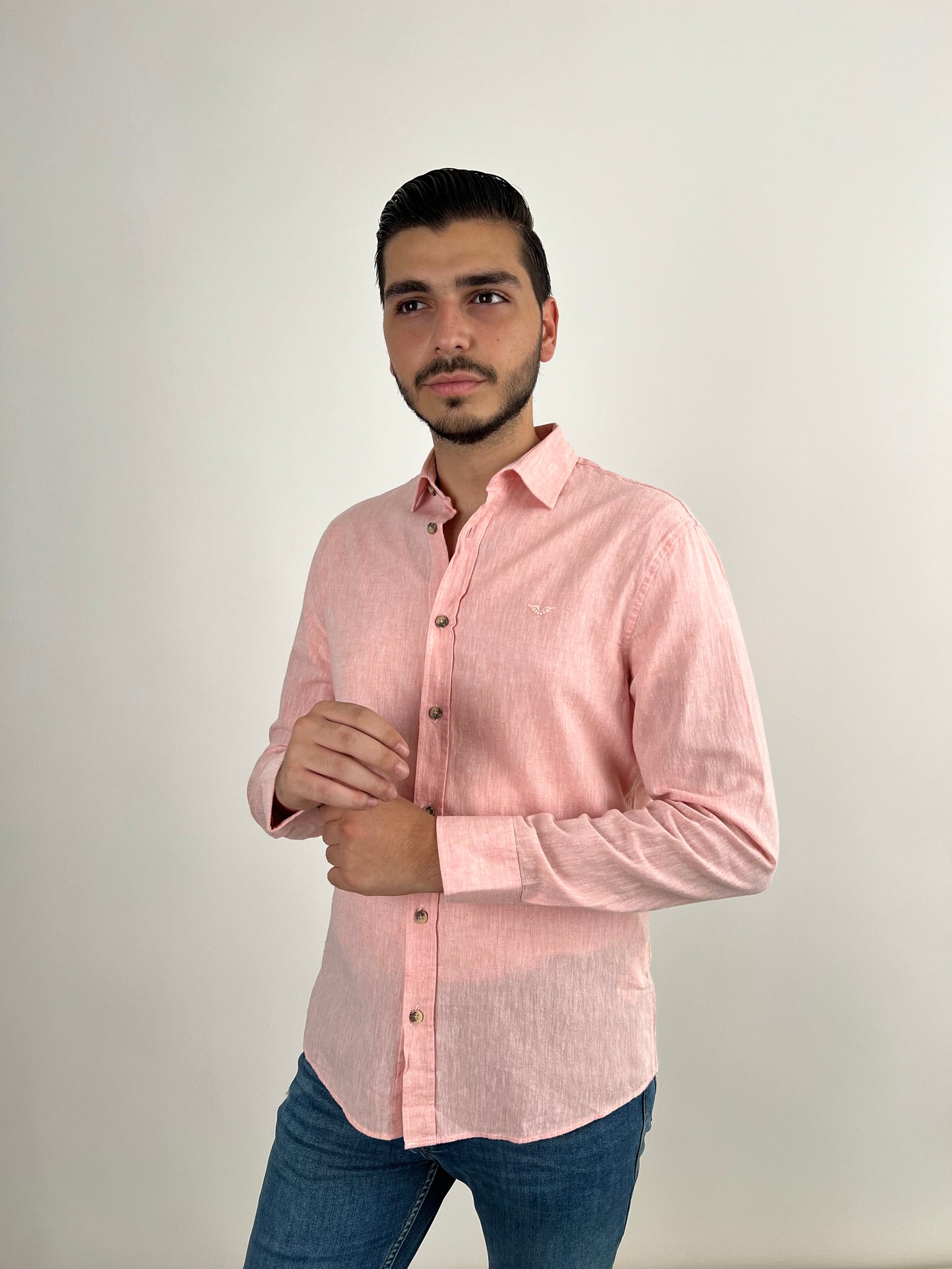 SALMON LINEN SHIRT