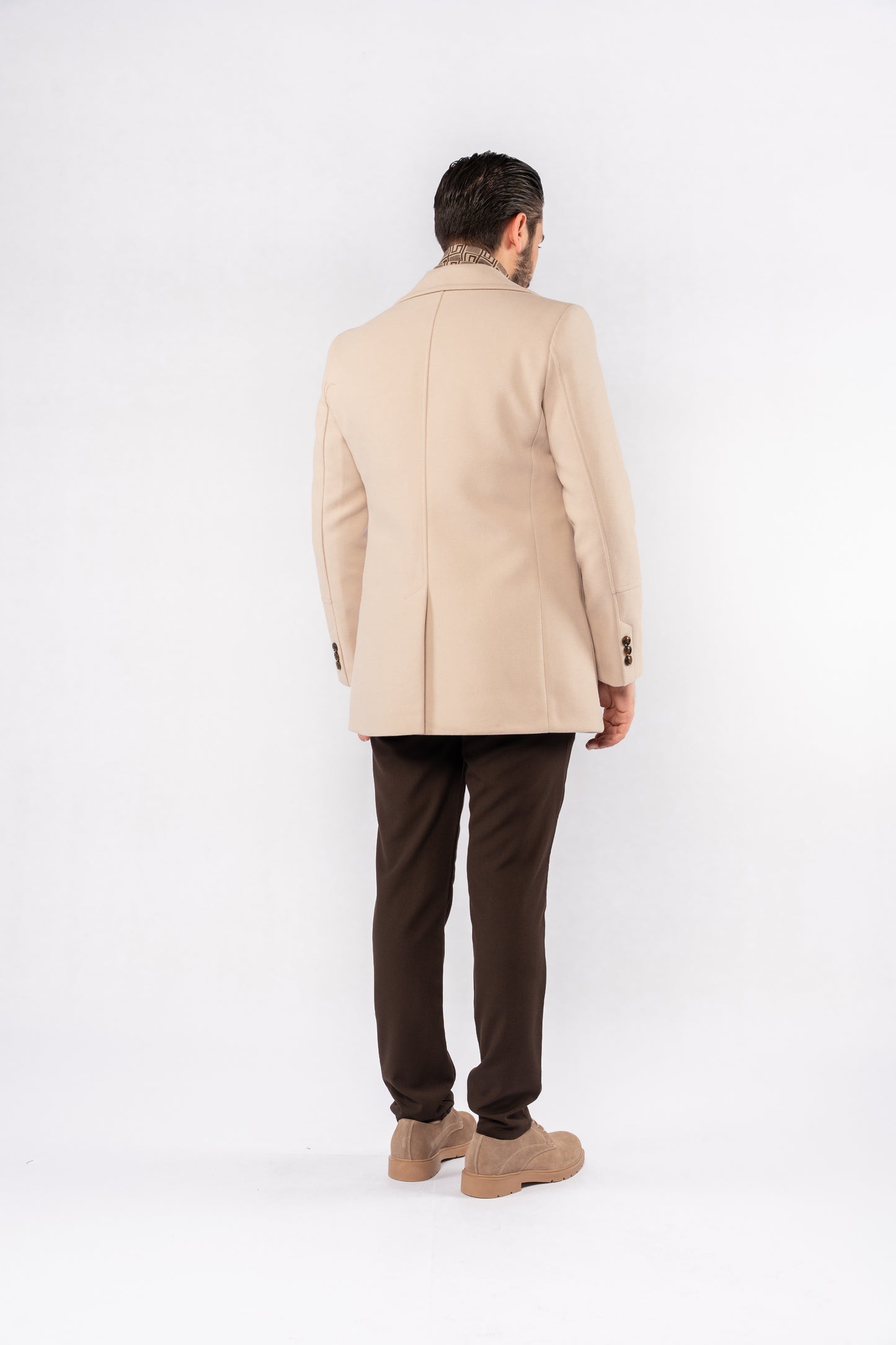 BEIGE ELEGANCE WOOL COAT
