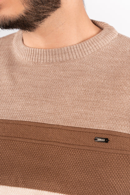 BEIGE URBAN TRICOLOR SWEATER