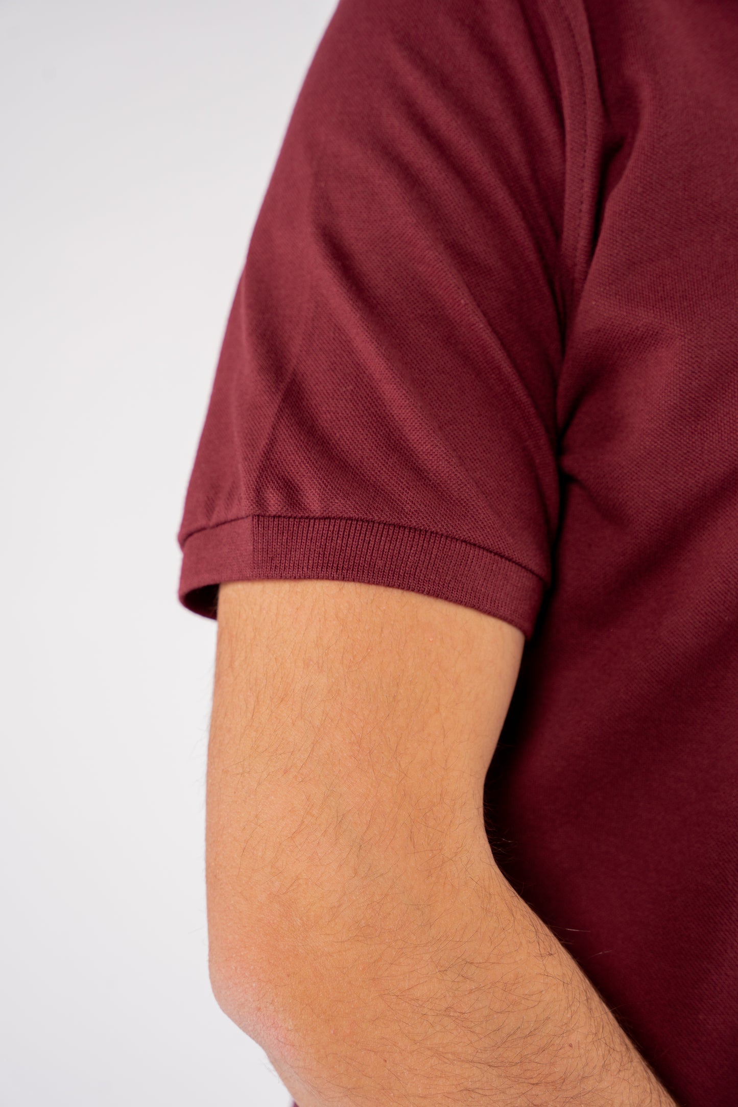 BURGUNDY PIQUET ZIPPER POLO