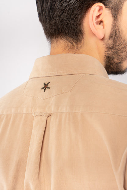 BEIGE ELEGANCE VELVET SHIRT