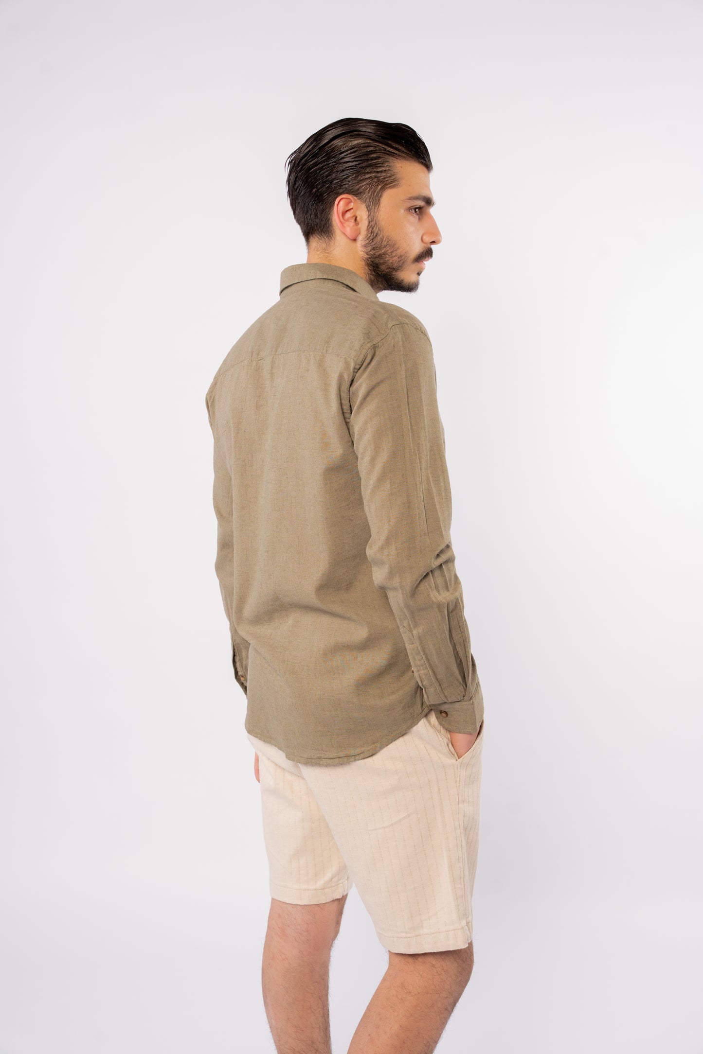 OLIVE LINEN SHIRT