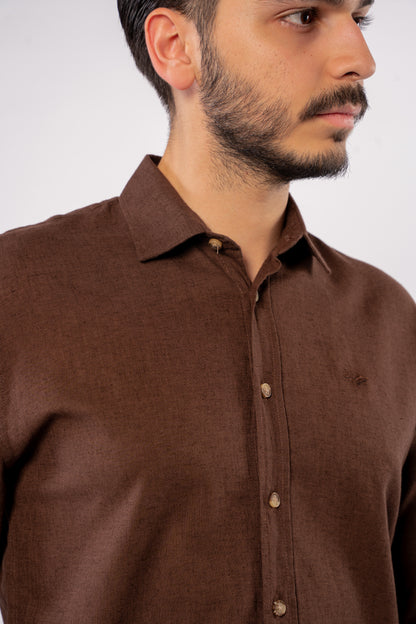 BROWN LINEN SHIRT
