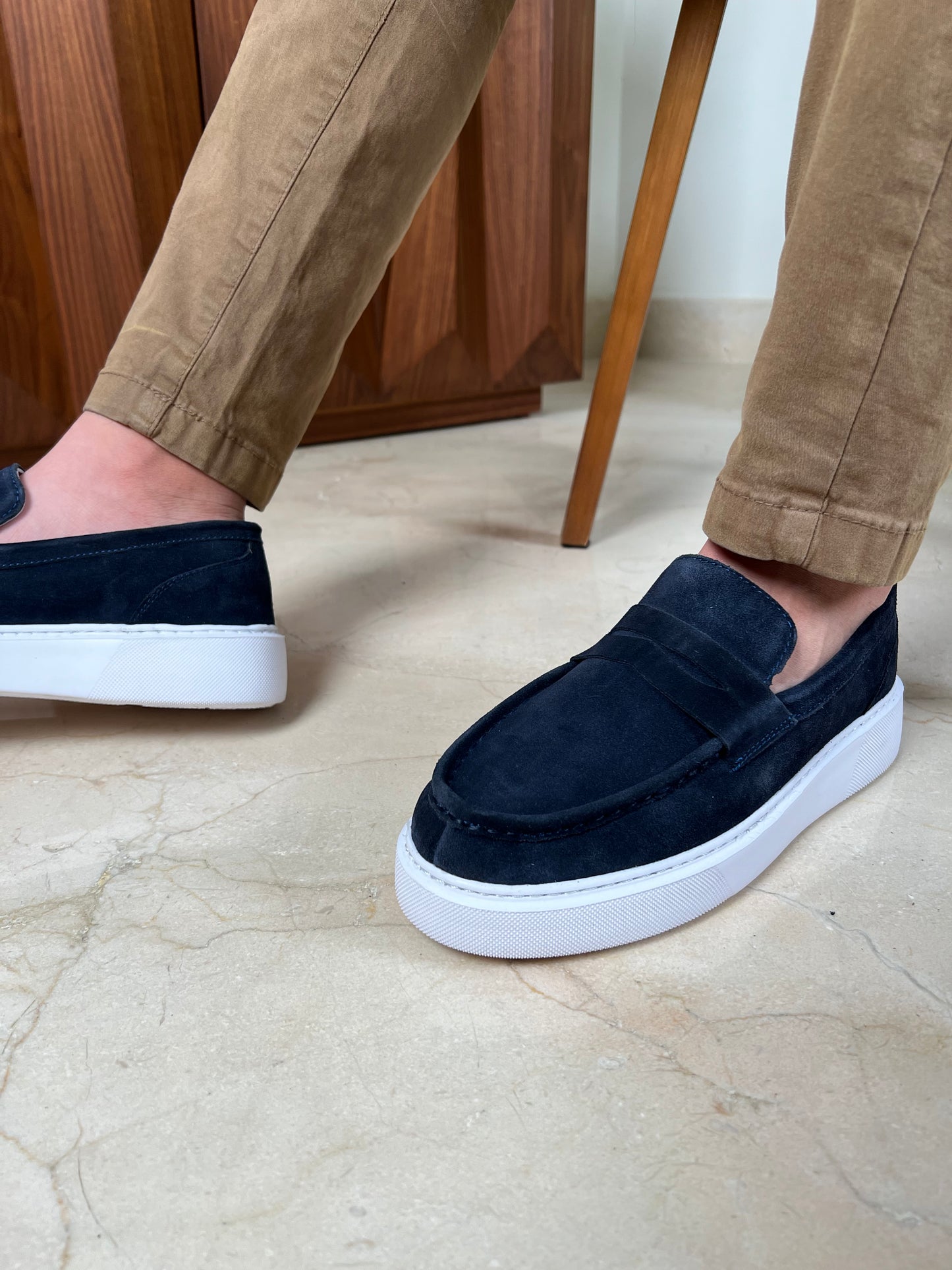 NAVY LOAFER HIGH SOLE