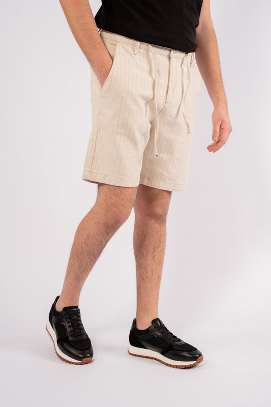 BEIGE LINED SHORT