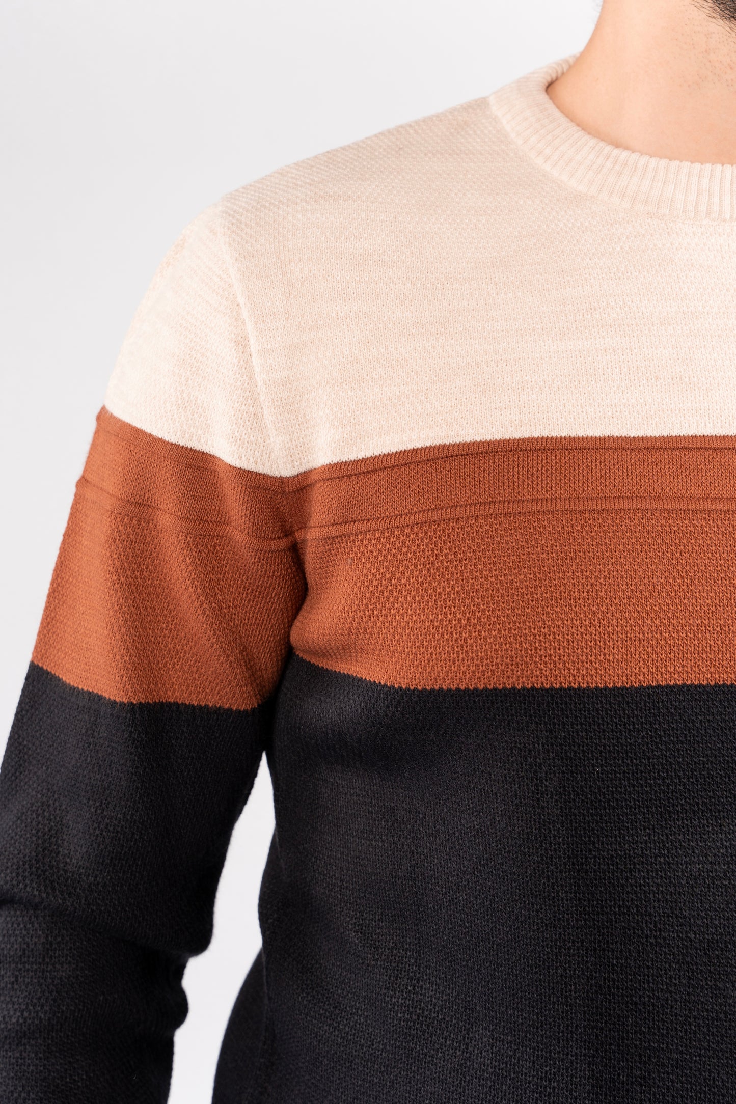 NAVY URBAN TRICOLOR SWEATER