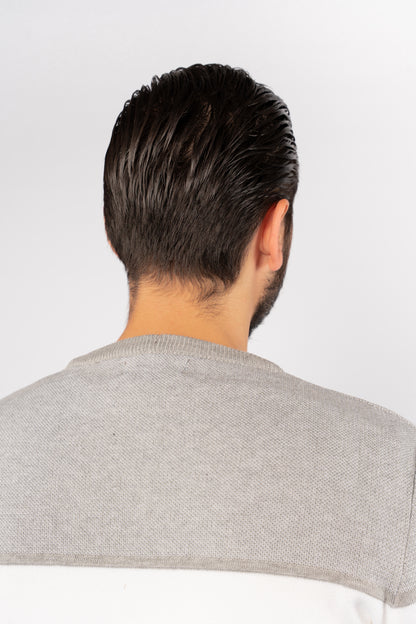 GREY CASUAL KNITTED SWEATER