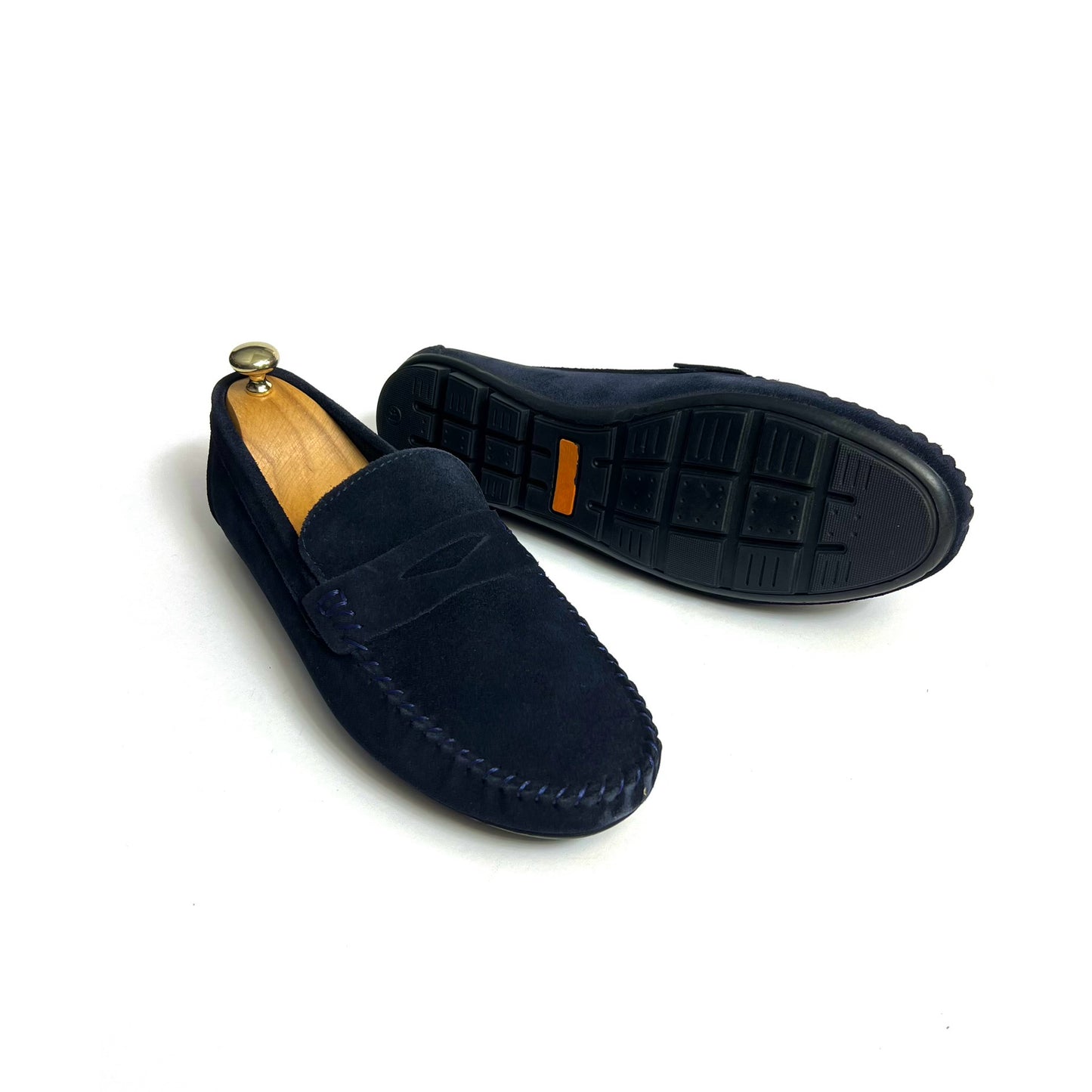 Navy Suede Penny Moccasin