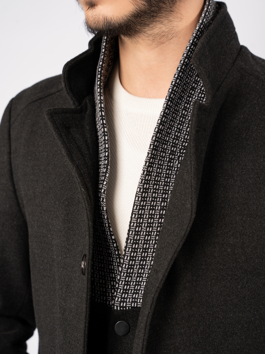 GREY COAT PATTERNED VEST