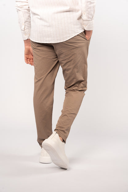 DARK BEIGE CASUAL TROUSERS