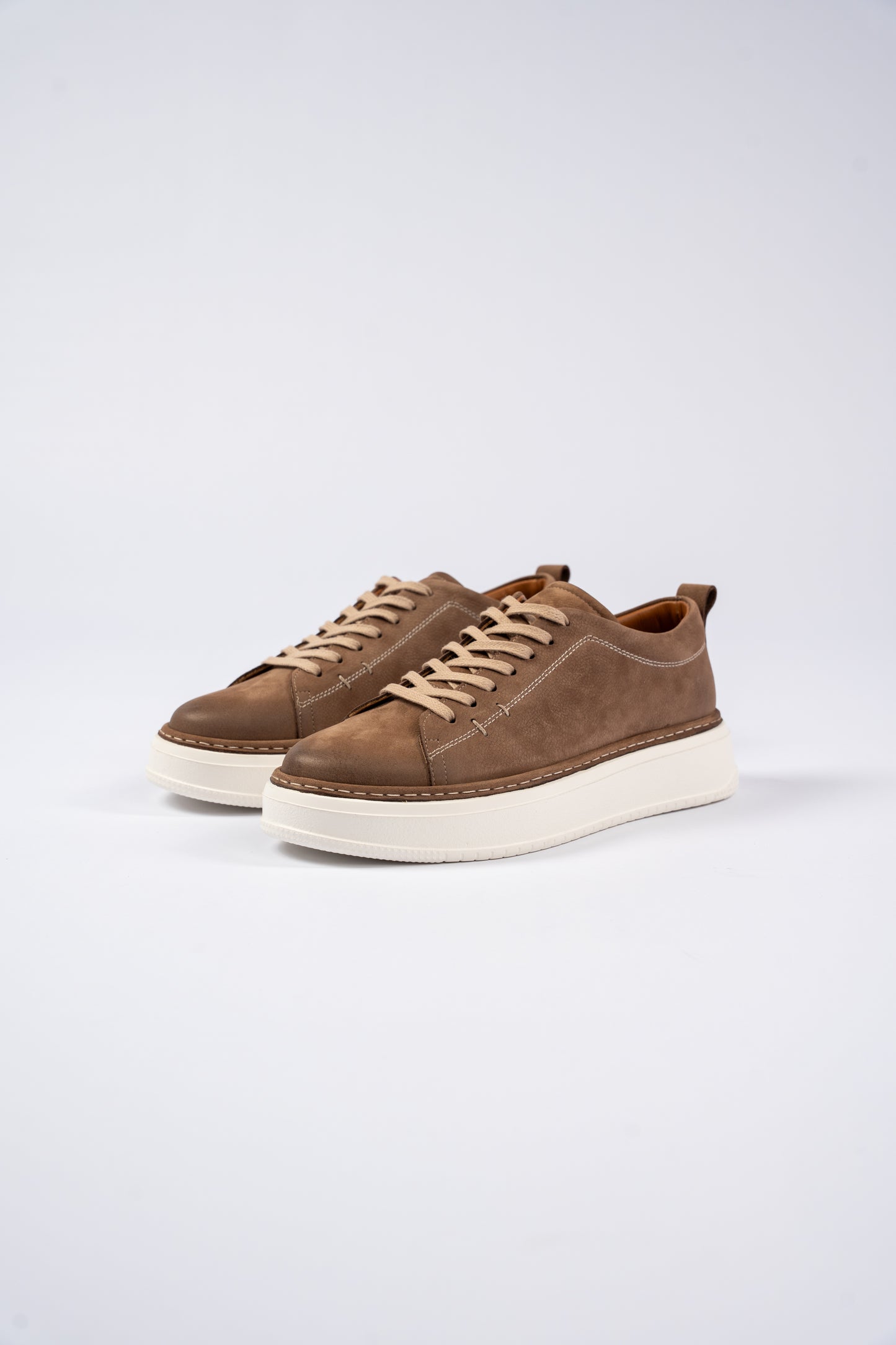 BEIGE CASUAL NUBUCK SNEAKER