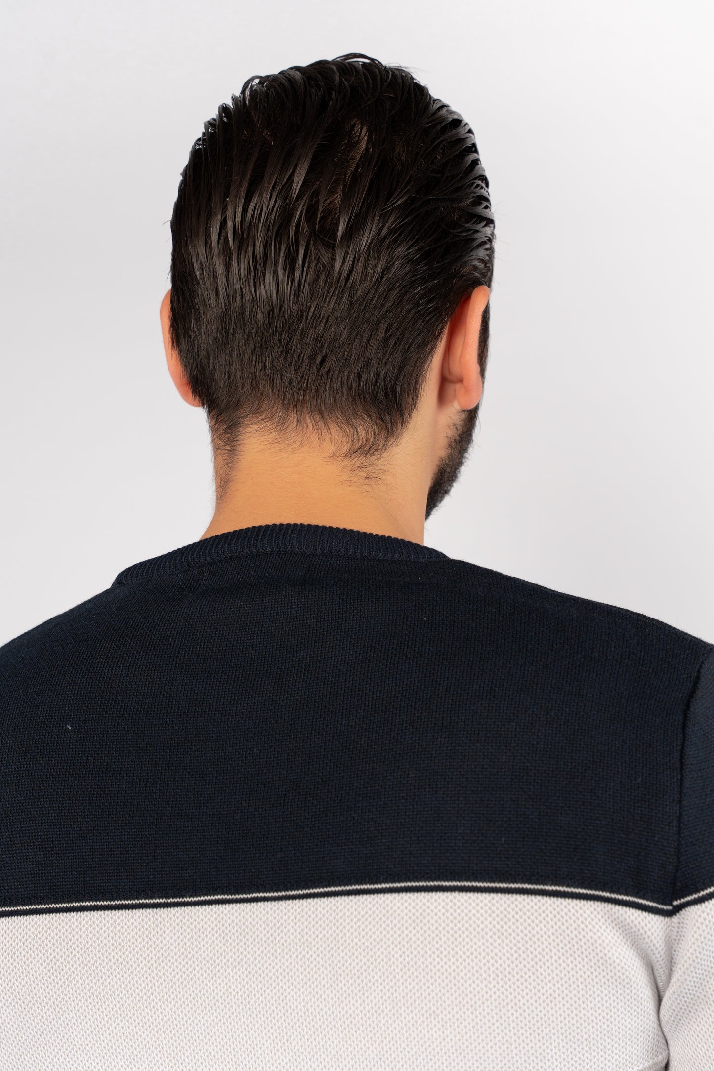 GREY TRIO COLOR SWEATER