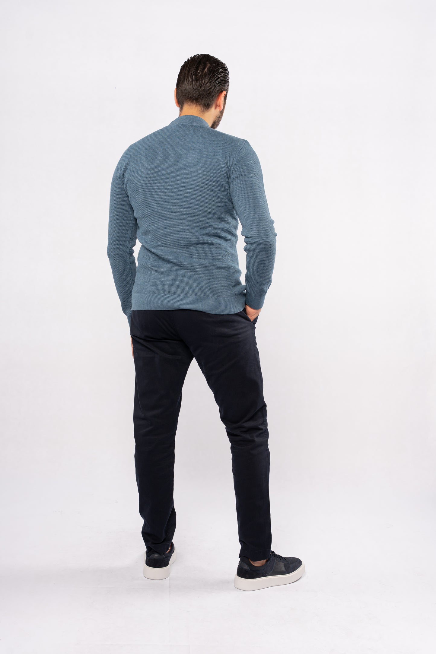 BLUE HIGHNECK SWEATER